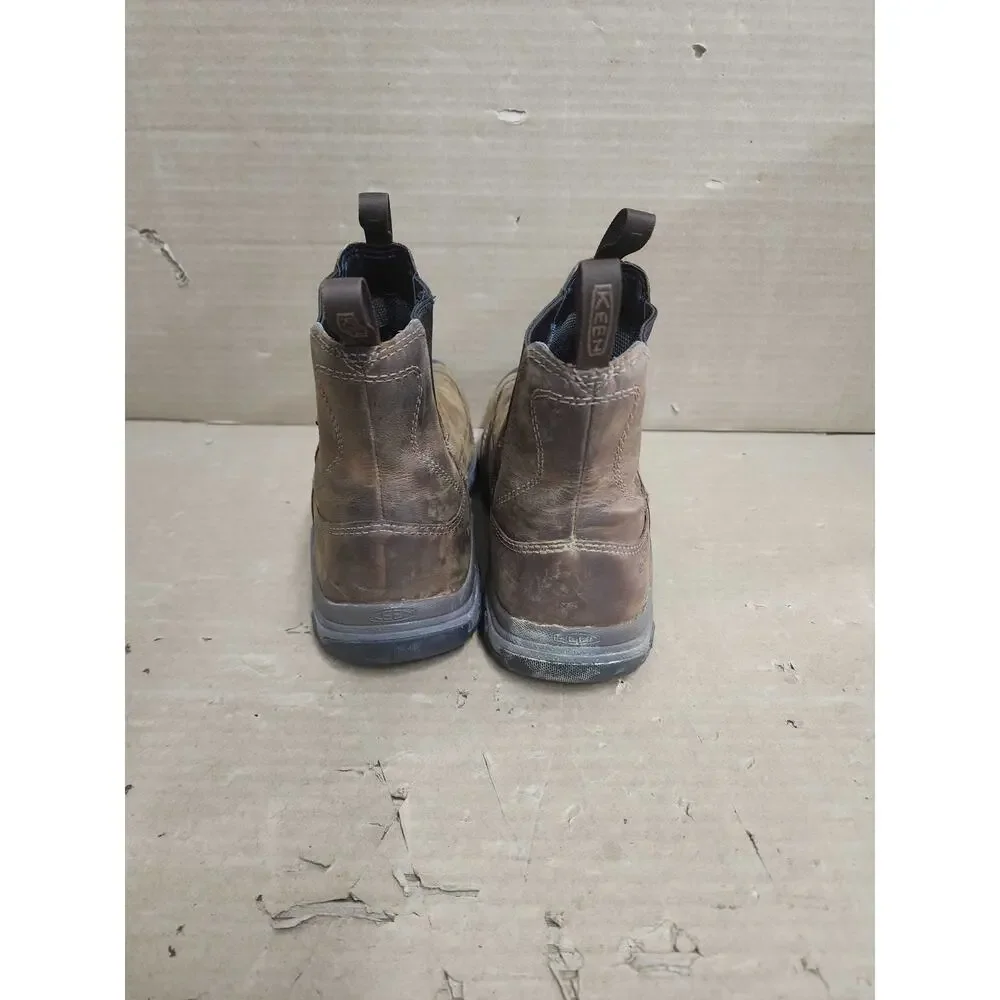 USED KEEN Men's Anchorage Pull On Insulated Snow Boots, Dark Earth/Mulch, 7.5 US
